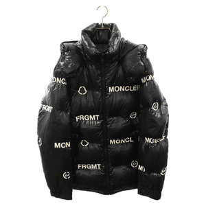 MONCLER モンクレール×FRAGMENT MAYCONNE ロゴ総柄 ダウンジャケット ブラック F209U1A50640 68950