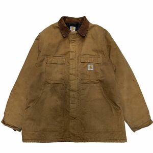 Carhartt カーハート C04 ダックトラディショナルコート 46R (L程度) ブラウン フェード ジャケット カバーオール (A119)