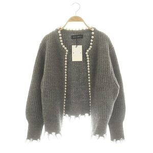 未使用品 マディソンブルー MADISONBLUE 22AW PEARL DAMAGE CD BRITISH WOOL カーディガン ニット 長袖 01 グレー /DF ■OS レディース