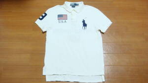 POLO RALPH LAUREN ポロラルフローレン USA ポロシャツ ホワイトカラー M メール便