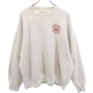 リー 90s オールド バックプリント 長袖 スウェット XL グレー系 Lee トレーナー 裏起毛 メンズ