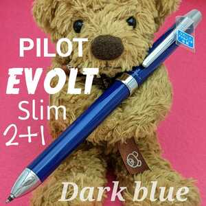 [未使用新品]　PILOT　パイロット　2+1　EVOLT　SLIM　ツープラスワン　エボルト　スリム　多機能ペン　ダークブルー　1KU1579