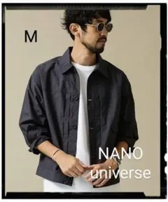 NANO universe【美品】ブルゾン レギュラーカラーシャツ グレー M