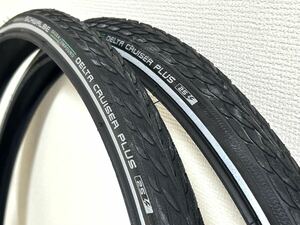 【送料無料】Schwalbe DELTA CRUISER Plus 700×32C ブラック×リフレクターライン 新品2本セット