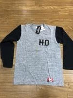 THE FLAT HEAD HARD BIRD HB-TLCL-003 TWO TONE HD L/S TEE GRAY×BLK 42サイズ