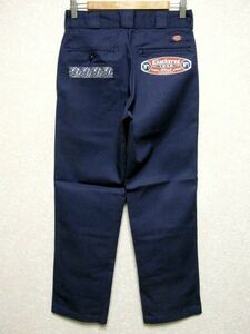 ★美品★Dickies×Knackered 874 ワークパンツ 30×32★ネイビー 紺 プリント&刺繍入り ディッキーズ ナッカード コラボ 別注 アメカジ