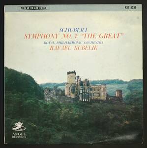 【日初期盤LP】クーベリック,RPO/シューベルト:交響曲 ザ・グレート(並良品,ANGEL,STEREO,白金,Rafael Kubelik)