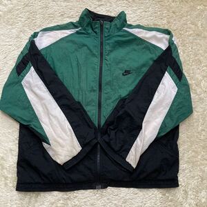 NIKE 90s vintageナイロンジャケットフェード　好配色短丈ラグラン