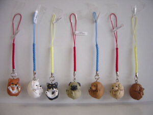 ♯Isi09OJまんまるどうぶつまんまるいぬ根付フルコンプ全7種柴犬♂TAKARATOMYARTS♀200円〓012017_c