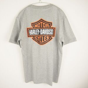 【新品・送料無料】ハーレーダビッドソン ロゴ Ｔシャツ プリントＴシャツ XＬサイズ グレー 灰色 バックプリント ハーレー