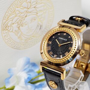 ヴェルサーチ VERSACE 純正革ベルト メデューサ メンズ 腕時計 箱 F315 中古