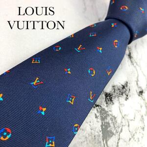 LOUIS VUITTON　ルイヴィトン　ネクタイ　モノグラムネオ　マルチカラー　ネイビー