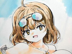 手描きイラスト A4　水着 アニス