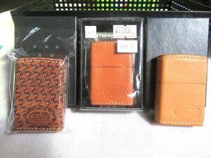 AU-890★Zippo/ジッポー☆Leather Works CHAOS/レザーワークス カオス☆3点 セット☆革巻き☆喫煙具★保管品/中古品