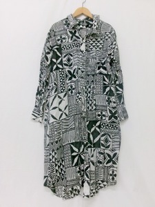 JUNYA WATANABE COMME des GARCONS ジュンヤワタナベ コムデギャルソン 総柄ワンピース ブラック 麻100% XS JQ-O038 AD2015 Dress