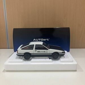 【TK0601】AUTO art 頭文字D藤原とうふ店 自家用 トヨタスプリンタートレノ AE86 PROJECT D FINALVERSION ミニカー 1/18スケール 極美品 