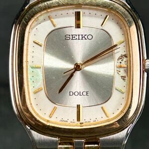 SEIKO セイコー DOLCE ドルチェ 腕時計 8J41-0AA0 クオーツ アナログ スクエア ゴールド シルバー文字盤 ヴィンテージ メタルバンド