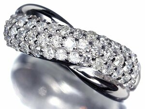 ML12184SS【1円～】新品【RK宝石】《Diamond》豪華絢爛!! 極上ダイヤモンド 総計1.00ct!! Pt900 高級リング ダイヤ パヴェ クロスデザイン