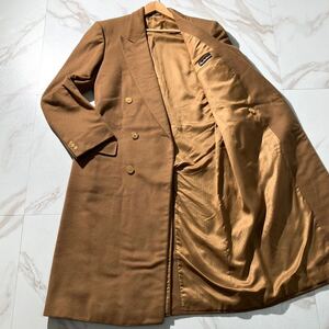 最高級・美品 【XL】カシミヤ100% Ermenegildo Zegna エルメネジルドゼニア ダブル チェスターコート ロング マキシ丈 キャメル ベージュ