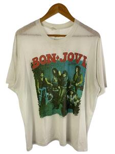 BON JOVI/Tシャツ/XL/コットン/WHT/1989年/穴・ヨゴレ有