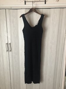 ◆ZARA KNIT/黒のサイド編み上げ/ノースリーブロングワンピース◆j