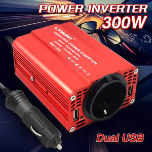 爆売れ 電気自動車用インバーター300W 12V〜110V DC デュアルUSB 変換器 変更された正弦波 USB充電器ポート