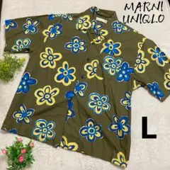 【限定コラボ】MARNI × UNIQLO 半袖シャツ オーバーサイズ 総柄 L