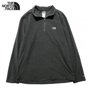 USA 古着 THE NORTH FACE ノースフェイス アウトドア インナーフリース ハーフジップ プルオーバー メンズL ブラック AA0410