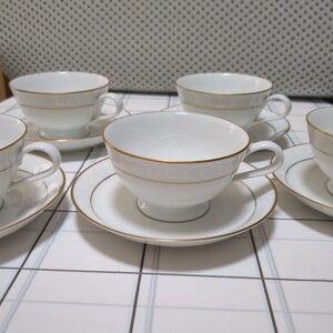 ノリタケ Noritake 上品でシンプルなコーヒーカップ＆ソーサー5客