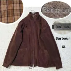 Barbour XL フリース ブルゾン チェック フロントジップ 大きいサイズ