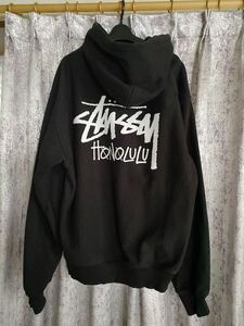 STUSSY ステューシー ハワイ Hawaii ホノルル Honolulu 限定 スウェット パーカー プルオーバー XL 美品 メンズ 黒 ワイキキ ストリート