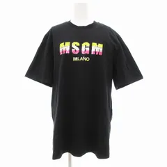 エムエスジーエム MSGM タグ付き スパンコール Tシャツ カットソー ロゴ刺繍 半袖 S 黒 ブラック 2841MDM218 /JS ■GY19