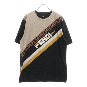 FENDI フェンディ 18AW ×FILA フェンディマニア ロゴ 半袖 Tシャツ FY0936 A65G ブラック