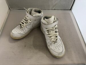 【NIKE　AIR FORCE1】ナイキエアフォースワン　メンズスニーカー　ホワイト　レザー　26cm　SY02-FVC