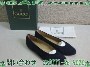 MC93 GUCCI/グッチ パンプス シューズ 靴/くつ 37.5 24～24.5cm 紺/ネイビー レディース 女性 フォーマル