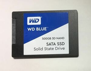 【修理部品 パーツ】 WD BLUE SATA SSD 500GB 868回/6873H 中古 正常動作品　