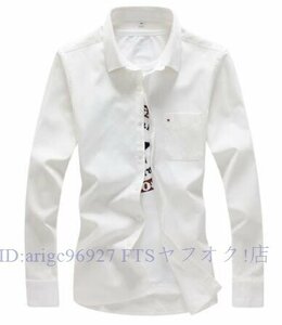 B0455☆新品ワイシャツ 美品 メンズ 無地 カジュアルシャツ 細身長袖 ドレスシャツピンク系 Mサイズ選択可