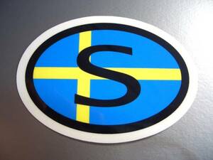 c2●ビークルID/スウェーデン国識別ステッカー Sサイズ●国旗_欧州 ヨーロッパ 屋外耐候耐水シール 車に☆ Sweden flag oval decal EU(1