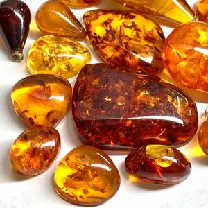 ［天然本琥珀14点おまとめ200.5ct］n ルース 裸石 宝石 ジュエリー jewelry amber コハク こはく アンバー w2 23