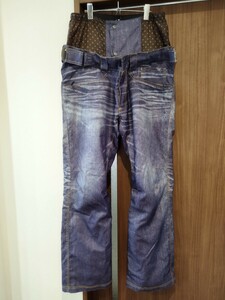 17-18 KICKS デニムパンツ L スノーボード ウエア DENIM JEANS ジーンズ グラトリ パウダー ラントリ ジブ カービング BURTON 686 FYVE AA