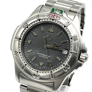 1円《極美品・稼動品》TAG HEUER タグホイヤー 腕時計 エクスクルーシブ デイト プロフェッショナル 希少色 黒文字盤 WF1111 シルバー