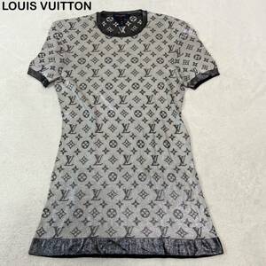 21ss☆極美品☆ LOUIS VUITTON ルイヴィトン　モノグラム　シルク　半袖トップス　カットソー　レディース