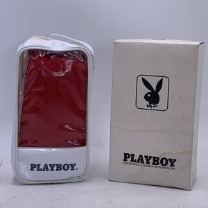 【美品】PLAYBOY プレイボーイ タオル 専用タオルバッグ テニスラケットモチーフ 赤/レッド 有名ブランド スポーツ 1点