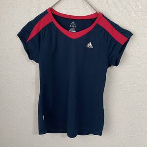 【USED】adidas アディダス　半袖Tシャツ　半袖　ドライシャツ　レディースMサイズ　紺色　ジム　スポーツ　トレーニングウェア ランニング