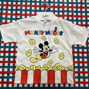 110『リトシー』ミッキーマウス　ポップコーン柄 半袖Tシャツ