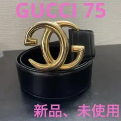 GUCCI グッチ　GGインターロッキングベルト　ゴールド/ブラック　新品未使用