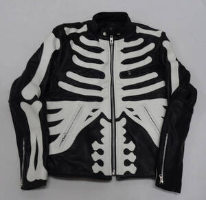 VANSON バンソン B-BONE LEATHER JACKET レザージャケット 黒色 Size 40