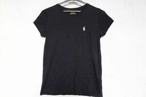 POLO RALPH LAUREN/ポロラルフローレン/半袖Tシャツ/左胸ワンポイントししゅう/シンプル/フィット感/黒/ブラック/XSサイズ(6/17R6)