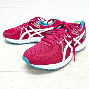 和482★ asics アシックス ランニングシューズ スニーカー 24.5 ピンク ブルー レディース