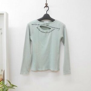 ジェニィ ラブ JENNI love 160㎝ 長袖 Tシャツ カットソー グリーン 系 ロゴ 刺繍 トップス